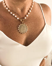 Load image into Gallery viewer, ALANA CONVERTIBLE COIN PENDANT AND FRESHWATER PEARL STATEMENT NECKLACE