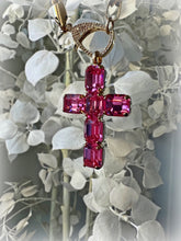 Load image into Gallery viewer, Crystal Cross Necklace - Pink