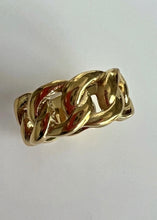 Load image into Gallery viewer, Chain ring Gold plated Stainless steel hypoallergenic statement ring cocktail ring