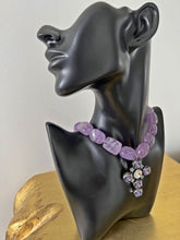 Load image into Gallery viewer, Romy Cross Necklace Purple Crystal Cross and Quarz