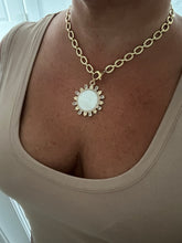Load image into Gallery viewer, Antares Statement Necklace With Mother of Pearl and CZ Pendant
