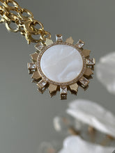 Load image into Gallery viewer, Antares Statement Necklace With Mother of Pearl and CZ Pendant
