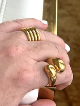 Load image into Gallery viewer, Gold plated Stainless steel hypoallergenic statement ring cocktail ring 
