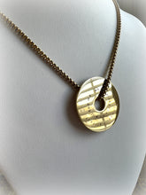 Load image into Gallery viewer, Affirmation Quote Disc Pendant Statement Necklace Gold Plated
