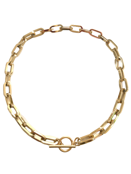 Isabelle Necklace. Medium Paperclip Chain Necklace. 18K Gold plated over Stainless Steel