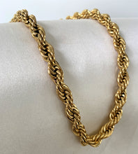Load image into Gallery viewer, Gold plated stainless steel statement rope twisted necklace everyday jewelry
