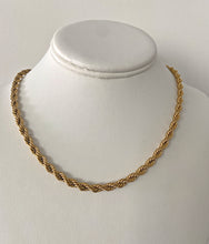 Load image into Gallery viewer, Gold plated stainless steel twisted rope necklace classy jewelry dainty jewelry everyday jewelry
