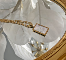 Load image into Gallery viewer, Mother of pearl rectangular pendant with gold chain necklace
