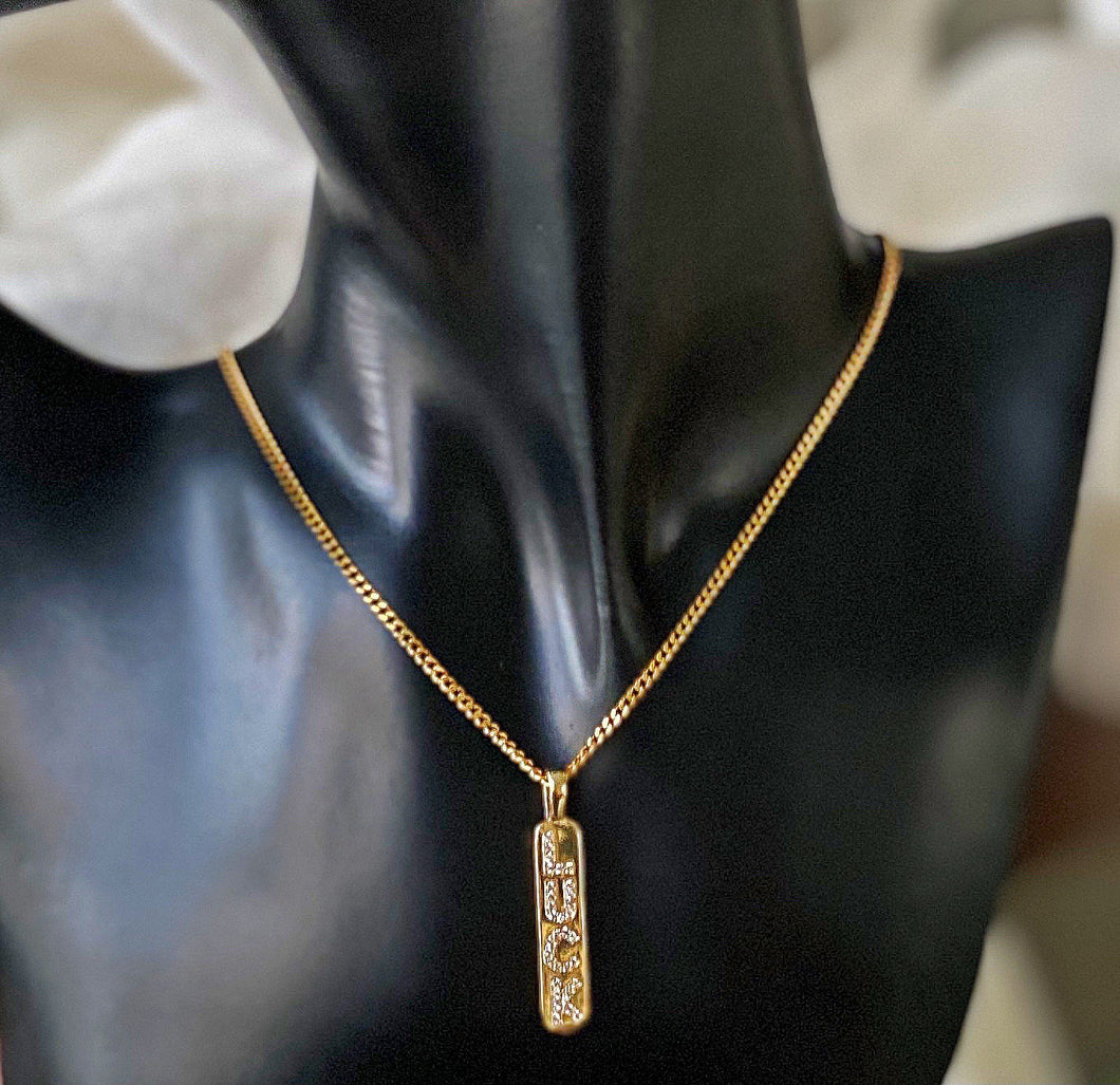 Luck Pendant Necklace With Cubic Zirconia