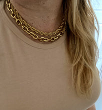 Load image into Gallery viewer, Gold plated stainless steel statement rope necklace everyday jewelry
