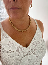 Load image into Gallery viewer, Gold plated stainless steel statement rope necklace everyday jewelry
